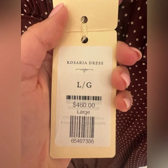 NWT! Doen Rosaria gathered polka-dot silk-blend midi dress - L - Picture 8 of 11